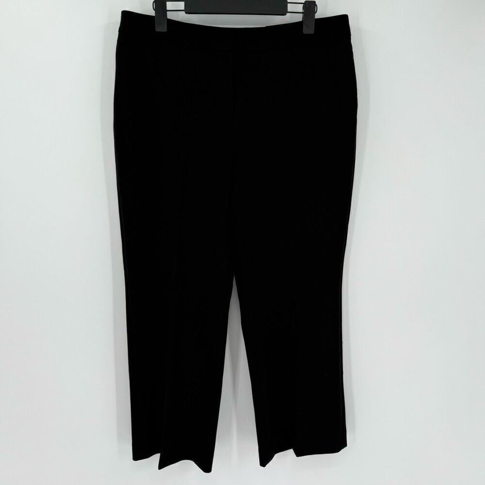 Black Label By Chicos Kick Flare Crop Pant Women Large 12 Black Workwear
